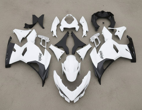 Kawasaki Ninja 400 Fairings (2018-2023) Matte White, Matte Black at KingsMotorcycleFairings.com