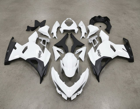 Kawasaki Ninja 400 Fairings (2018-2023) White Gloss, Black Gloss at KingsMotorcycleFairings.com