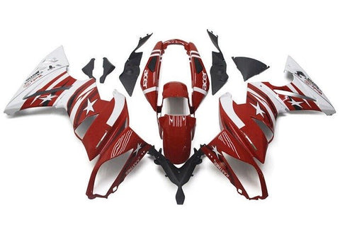 Kawasaki Ninja 650 Fairings (2009-2011) Red, White Star at KingsMotorcycleFairings.com