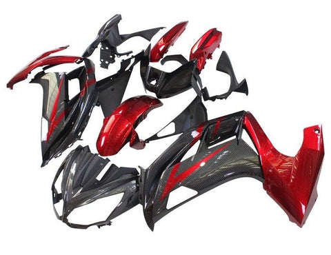 Kawasaki Ninja 650 Fairings (2012-2016) Faux Carbon Fiber, Red at KingsMotorcycleFairings.com