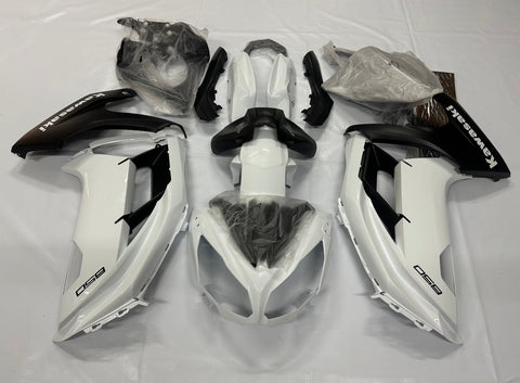 Kawasaki Ninja 650 ER6F Fairing set (2012-2016) White, Matte Black at KingsMotorcycleFairings.com