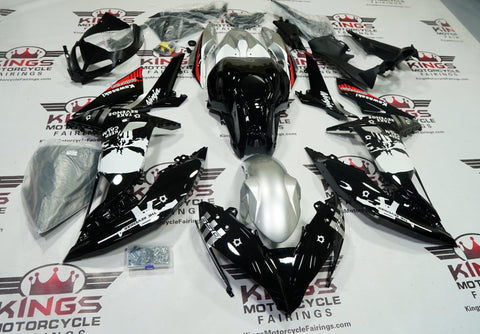 Kawasaki Ninja 650 Fairings (2017-2019) Black, Silver, White Punisher at KingsMotorcycleFairings.com
