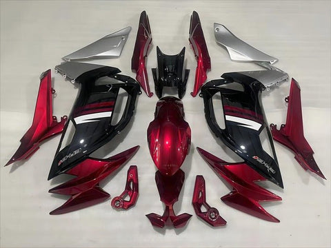 Kawasaki Ninja 650 Fairings (2020-2025) Dark Red, Black, Silver at KingsMotorcycleFairings.com