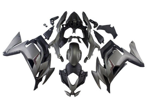 Kawasaki Ninja 650 Fairings (2020-2025) Matte Gray, Matte Black at KingsMotorcycleFairings.com