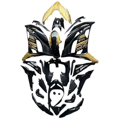 Kawasaki Ninja 650 Fairings (2017-2019) Black, Gold at KingsMotorcycleFairings.com