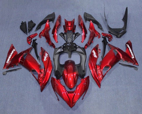 Kawasaki Ninja 650R Fairings (2017-2019) Candy Red, White at KingsMotorcycleFairings.com
