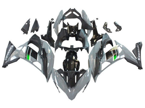 Kawasaki Ninja 650R Fairings (2017-2019) Gray, Black, Green at KingsMotorcycleFairings.com