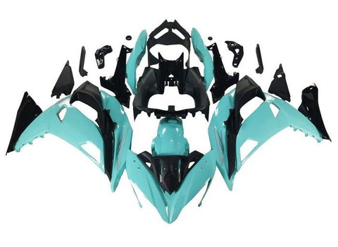 Kawasaki Ninja 650R Fairings (2017-2019) Light Blue, Black at KingsMotorcycleFairings.com