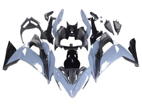 Kawasaki Ninja 650R Fairings (2017-2019) Nardo Gray, Black at KingsMotorcycleFairings.com