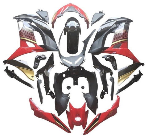Kawasaki Ninja 650R Fairings (2017-2019) Red, Black, Gold at KingsMotorcycleFairings.com