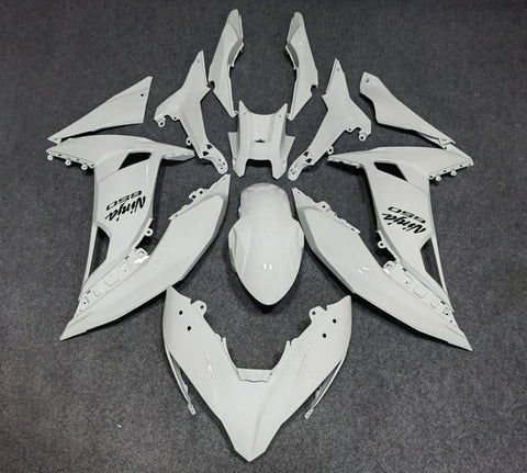 Kawasaki Ninja 650R Fairings (2017-2019) White, Black at KingsMotorcycleFairings.com