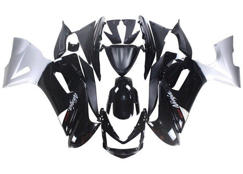 Kawasaki Ninja 650 (2006-2008) Black, White at KingsMotorcycleFairings.com
