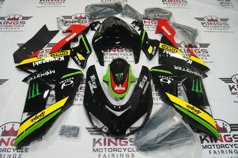 Kawasaki Ninja ZX10R Fairings(2006-2007) Black, Yellow, Red, Green Monster Energy at KingsMotorcycleFairings.com