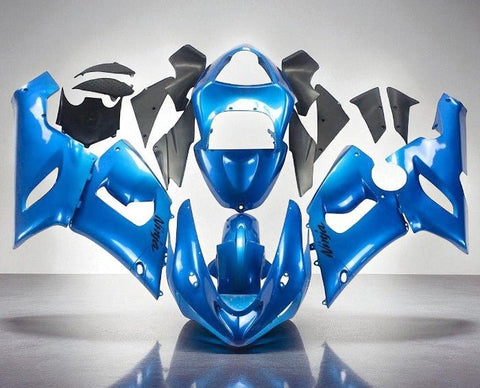Kawasaki Ninja ZX6R 636 Fairings (2005-2006) All Blue at KingsMotorcycleFairings.com