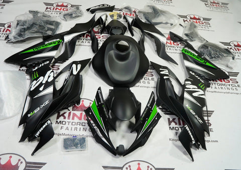 Kawasaki Ninja ZX6R 636 Fairings (2019-2023) Matte Black, Green, White at KingsMotorcycleFairings.com
