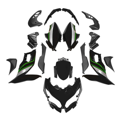 Kawasaki Versys 650 Fairings (2015-2021) Black, Green at KingsMotorcycleFairings.com