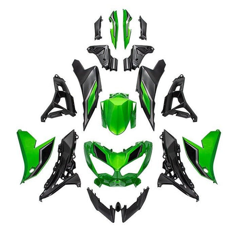 Kawasaki Versys 650 Fairings (2022-2025) Green, Black at KingsMotorcycleFairings.com
