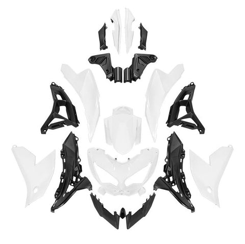 Kawasaki Versys 650 Fairings (2022-2025) White, Black at KingsMotorcycleFairings.com