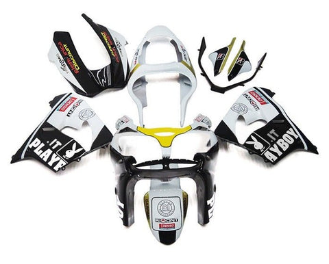 Kawasaki ZX-9R Fairings (2002-2003) White, Black, Playboy at KingsMotorcycleFairings.com