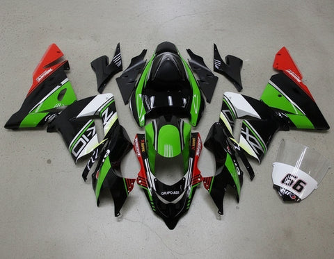 Kawasaki ZX10R Fairings (2004-2005) Black, Green, Red, Silver at KingsMotorcycleFairings.com