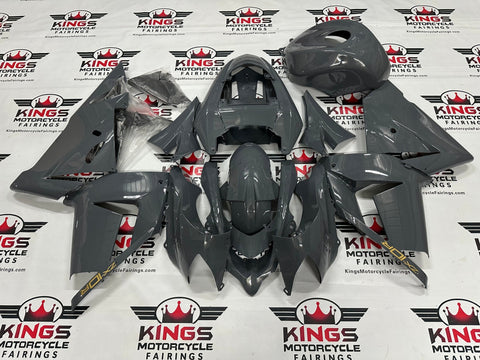 Kawasaki ZX10R Fairings (2004-2005) Dark Nardo Gray, Gold at KingsMotorcycleFairings.com