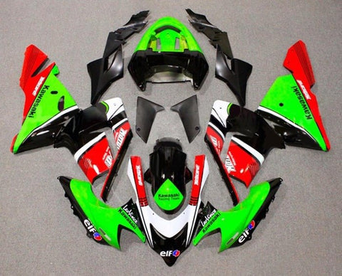 Kawasaki ZX10R Fairings (2004-2005) Green, Black, Red, White Elf at KingsMotorcycleFairings.com