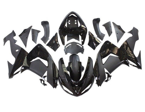 Kawasaki ZX10R Fairings (2006-2007) Matte Black, Gloss Black at KingsMotorcycleFairings.com
