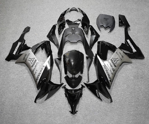 Kawasaki ZX10R Fairings (2008-2010) Black, Silver, Bridgestone at KingsMotorcycleFairings.com