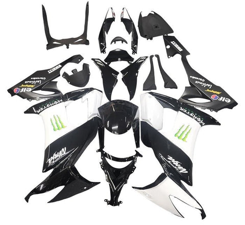 Kawasaki ZX10R Fairings (2008-2010) Black, White, Monster at KingsMotorcycleFairings.com