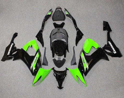 Kawasaki ZX10R Fairings (2008-2010) Gloss Black, Green, White at KingsMotorcycleFairings.com