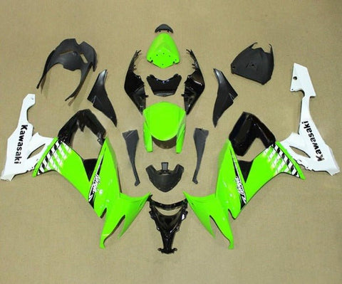 Kawasaki ZX10R Fairings (2008-2010) Gloss Green, White, Black at KingsMotorcycleFairings.com
