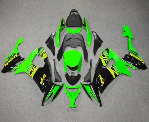 Kawasaki ZX10R Fairings (2008-2010) Green, Black, Yellow at KingsMotorcycleFairings.com