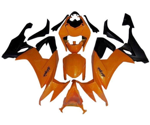 Kawasaki ZX10R Fairings (2008-2010) Orange, Matte Black at KingsMotorcycleFairings.com