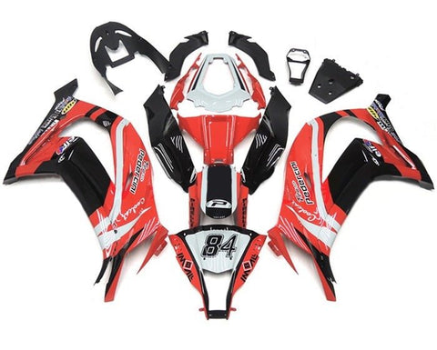 Kawasaki ZX10R Fairings (2011-2015) Red, Black, White #84 at KingsMotorcycleFairings.com