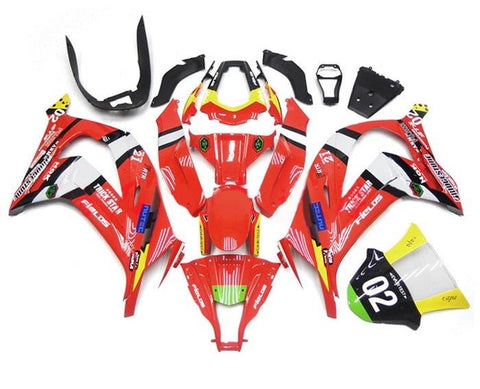 Kawasaki ZX10R Fairings (2011-2015) Red, Yellow at KingsMotorcycleFairings.com
