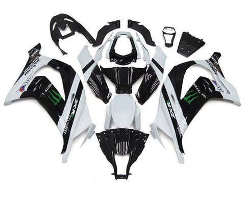 Kawasaki ZX10R Fairings (2011-2015) White, Black, Green Monster at KingsMotorcycleFairings.com
