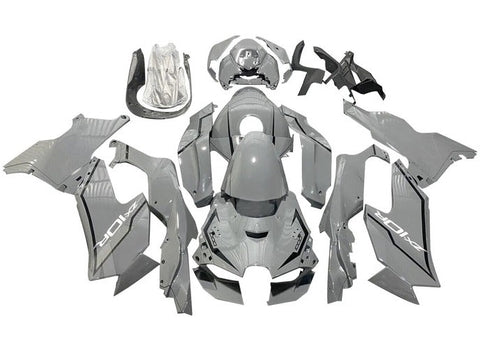 Kawasaki ZX10R Fairings (2021-2025) Nardo Gray, Black at KingsMotorcycleFairings.com