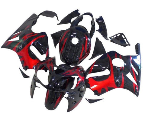 Kawasaki ZX12R Fairings (2000-2001) Black, Red, Tribal at KingsMotorcycleFairings.com