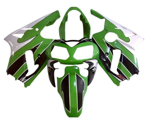 Kawasaki ZX12R Fairings (2000-2001) Green, Black, White, Stripe at KingsMotorcycleFairings.com