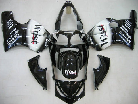 Kawasaki ZX12R Fairings (2002-2006) Black, White, West at KingsMotorcycleFairings.com