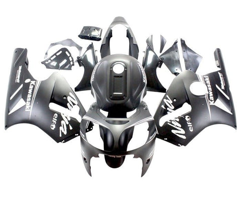 Kawasaki ZX12R Fairings (2002-2006) Matte Black, White at KingsMotorcycleFairings.com