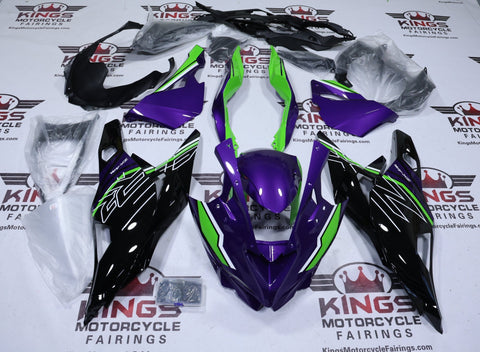 Kawasaki ZX4R Fairings (2019-2025) Purple, Black, Green, White at KingsMotorcycleFairings.com