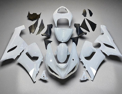 Kawasaki ZX6R 636 Fairings (2005-2006) All White at KingsMotorcycleFairings.com