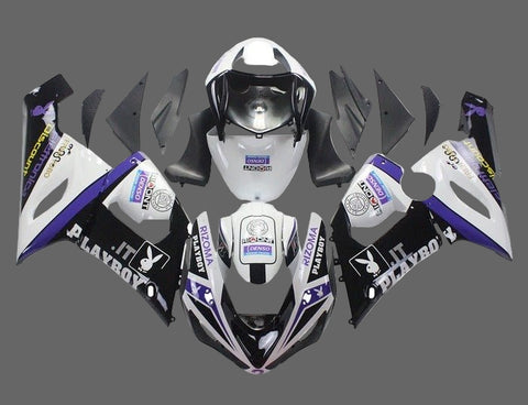 Kawasaki ZX6R 636 Fairings (2005-2006) Black, White, Purple Playboy at KingsMotorcycleFairings.com