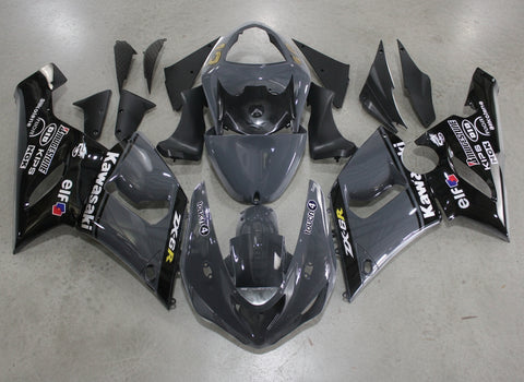 Kawasaki ZX6R 636 Fairings (2005-2006) Gray, Black, White at KingsMotorcycleFairings.com