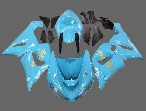 Kawasaki ZX6R 636 Fairings (2005-2006) Light Blue, Gold at KingsMotorcycleFairings.com