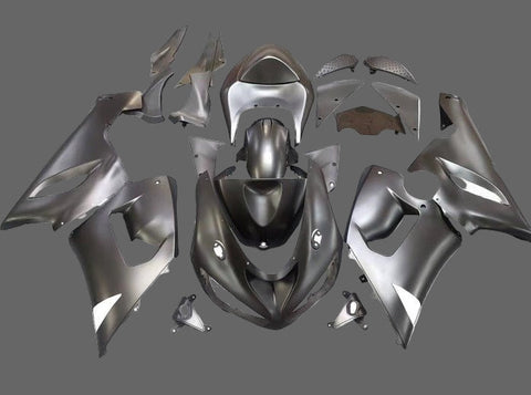 Kawasaki ZX6R 636 Fairings (2005-2006) Matte Black at KingsMotorcycleFairings.com