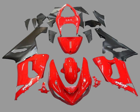 Kawasaki ZX6R 636 Fairings (2005-2006) Red, White, Matte Black at KingsMotorcycleFairings.com