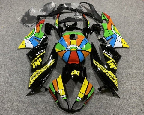 Kawasaki ZX6R 636 Fairings (2009-2012) Black Multicolor at KingsMotorcycleFairings.com