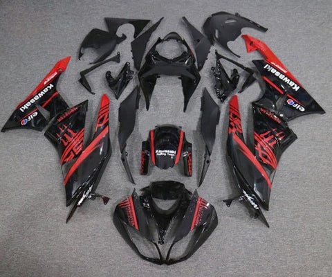 Kawasaki ZX6R 636 Fairings (2009-2012) Black, Red Monster at KingsMotorcycleFairings.com